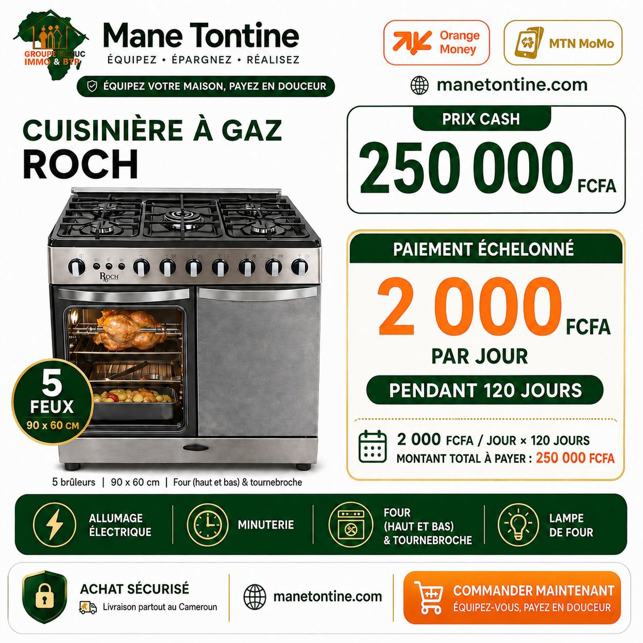CUISINIÈRE À GAZ ROCH 